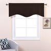 image:imageNICETOWN Blackout Kitchen Valances for Windows Black Floral Scalloped Decor for Living Room Bathroom Gold Foil Flower Shadow Printed Drapes 18 Inch Length with Rod Pocket W42L18 1 PanelToffee Brown