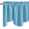 image:imageNICETOWN Blackout Kitchen Valances for Windows Black Floral Scalloped Decor for Living Room Bathroom Gold Foil Flower Shadow Printed Drapes 18 Inch Length with Rod Pocket W42L18 1 PanelTeal Blue