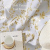 image:imageNICETOWN Blackout Kitchen Valances for Windows Black Floral Scalloped Decor for Living Room Bathroom Gold Foil Flower Shadow Printed Drapes 18 Inch Length with Rod Pocket W42L18 1 PanelFloral Print White
