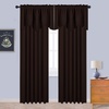 image:imageNICETOWN Blackout Kitchen Valances for Windows Black Floral Scalloped Decor for Living Room Bathroom Gold Foil Flower Shadow Printed Drapes 18 Inch Length with Rod Pocket W42L18 1 PanelToffee Brown