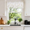 image:imageNICETOWN Blackout Kitchen Valances for Windows Black Floral Scalloped Decor for Living Room Bathroom Gold Foil Flower Shadow Printed Drapes 18 Inch Length with Rod Pocket W42L18 1 PanelFloral Print White