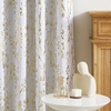 image:imageNICETOWN Blackout Kitchen Valances for Windows Black Floral Scalloped Decor for Living Room Bathroom Gold Foil Flower Shadow Printed Drapes 18 Inch Length with Rod Pocket W42L18 1 PanelFloral Print White