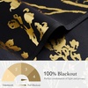 image:imageNICETOWN Blackout Kitchen Valances for Windows Black Floral Scalloped Decor for Living Room Bathroom Gold Foil Flower Shadow Printed Drapes 18 Inch Length with Rod Pocket W42L18 1 PanelFloral Print Black