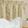 image:imageNICETOWN Blackout Kitchen Valances for Windows Black Floral Scalloped Decor for Living Room Bathroom Gold Foil Flower Shadow Printed Drapes 18 Inch Length with Rod Pocket W42L18 1 PanelFloral Print Light Beige