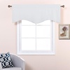 image:imageNICETOWN Blackout Kitchen Valances for Windows Black Floral Scalloped Decor for Living Room Bathroom Gold Foil Flower Shadow Printed Drapes 18 Inch Length with Rod Pocket W42L18 1 PanelGreyish White