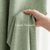 image:imageNICETOWN DIY Pinch Pleat Greige 100 Blackout Linen Curtains 96 inches Long Back TabRod PocketHook Belt Heavyweight Window Treatments White Liner for Bedroom 2 Panels W52 x L96Sage Green
