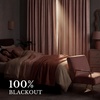image:imageNICETOWN DIY Pinch Pleat Greige 100 Blackout Linen Curtains 96 inches Long Back TabRod PocketHook Belt Heavyweight Window Treatments White Liner for Bedroom 2 Panels W52 x L96Pink