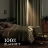 image:imageNICETOWN DIY Pinch Pleat Greige 100 Blackout Linen Curtains 96 inches Long Back TabRod PocketHook Belt Heavyweight Window Treatments White Liner for Bedroom 2 Panels W52 x L96Sage Green