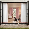 image:imageNICETOWN DIY Pinch Pleat Greige 100 Blackout Linen Curtains 96 inches Long Back TabRod PocketHook Belt Heavyweight Window Treatments White Liner for Bedroom 2 Panels W52 x L96Pink