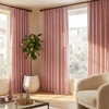 image:imageNICETOWN DIY Pinch Pleat Greige 100 Blackout Linen Curtains 96 inches Long Back TabRod PocketHook Belt Heavyweight Window Treatments White Liner for Bedroom 2 Panels W52 x L96Pink