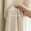 image:imageNICETOWN DIY Pinch Pleat Greige 100 Blackout Linen Curtains 96 inches Long Back TabRod PocketHook Belt Heavyweight Window Treatments White Liner for Bedroom 2 Panels W52 x L96Cream