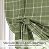image:imageNICETOWN Farmhouse Buffalo Plaid 100 Blackout Ballon Shades Thermal Insulated Multi Hanging Ways Shade Short Rod Pocket Curtain for Kitchen Liftable Tier Roman Blind Taupe 34 W x 45 L 1 PanelPlaid  Olive Green  White