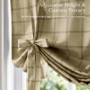 image:imageNICETOWN Farmhouse Buffalo Plaid 100 Blackout Ballon Shades Thermal Insulated Multi Hanging Ways Shade Short Rod Pocket Curtain for Kitchen Liftable Tier Roman Blind Taupe 34 W x 45 L 1 PanelGrid Pattern  Burlap  White