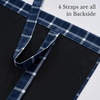 image:imageNICETOWN Farmhouse Buffalo Plaid 100 Blackout Ballon Shades Thermal Insulated Multi Hanging Ways Shade Short Rod Pocket Curtain for Kitchen Liftable Tier Roman Blind Taupe 34 W x 45 L 1 PanelPlaid  Dark Blue  White