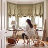 image:imageNICETOWN Farmhouse Buffalo Plaid 100 Blackout Ballon Shades Thermal Insulated Multi Hanging Ways Shade Short Rod Pocket Curtain for Kitchen Liftable Tier Roman Blind Taupe 34 W x 45 L 1 PanelGrid Pattern  Burlap  White