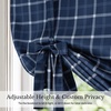image:imageNICETOWN Farmhouse Buffalo Plaid 100 Blackout Ballon Shades Thermal Insulated Multi Hanging Ways Shade Short Rod Pocket Curtain for Kitchen Liftable Tier Roman Blind Taupe 34 W x 45 L 1 PanelPlaid  Dark Blue  White