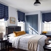 image:imageNICETOWN Farmhouse Buffalo Plaid 100 Blackout Ballon Shades Thermal Insulated Multi Hanging Ways Shade Short Rod Pocket Curtain for Kitchen Liftable Tier Roman Blind Taupe 34 W x 45 L 1 PanelPlaid  Dark Blue  White