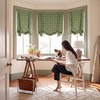 image:imageNICETOWN Farmhouse Buffalo Plaid 100 Blackout Ballon Shades Thermal Insulated Multi Hanging Ways Shade Short Rod Pocket Curtain for Kitchen Liftable Tier Roman Blind Taupe 34 W x 45 L 1 PanelPlaid  Olive Green  White