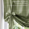 image:imageNICETOWN Farmhouse Buffalo Plaid 100 Blackout Ballon Shades Thermal Insulated Multi Hanging Ways Shade Short Rod Pocket Curtain for Kitchen Liftable Tier Roman Blind Taupe 34 W x 45 L 1 PanelGrid Pattern  Olive Green  White
