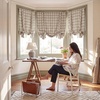 image:imageNICETOWN Farmhouse Buffalo Plaid 100 Blackout Ballon Shades Thermal Insulated Multi Hanging Ways Shade Short Rod Pocket Curtain for Kitchen Liftable Tier Roman Blind Taupe 34 W x 45 L 1 PanelPlaid  Taupe  White