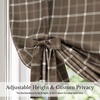 image:imageNICETOWN Farmhouse Buffalo Plaid 100 Blackout Ballon Shades Thermal Insulated Multi Hanging Ways Shade Short Rod Pocket Curtain for Kitchen Liftable Tier Roman Blind Taupe 34 W x 45 L 1 PanelPlaid  Brown  White