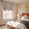 image:imageNICETOWN Farmhouse Buffalo Plaid 100 Blackout Ballon Shades Thermal Insulated Multi Hanging Ways Shade Short Rod Pocket Curtain for Kitchen Liftable Tier Roman Blind Taupe 34 W x 45 L 1 PanelPlaid  Taupe  White
