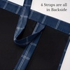image:imageNICETOWN Farmhouse Buffalo Plaid 100 Blackout Ballon Shades Thermal Insulated Multi Hanging Ways Shade Short Rod Pocket Curtain for Kitchen Liftable Tier Roman Blind Taupe 34 W x 45 L 1 PanelGrid Pattern  Dark Blue  White