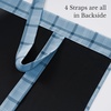 image:imageNICETOWN Farmhouse Buffalo Plaid 100 Blackout Ballon Shades Thermal Insulated Multi Hanging Ways Shade Short Rod Pocket Curtain for Kitchen Liftable Tier Roman Blind Taupe 34 W x 45 L 1 PanelPlaid  Sea Blue  White