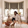 image:imageNICETOWN Farmhouse Buffalo Plaid 100 Blackout Ballon Shades Thermal Insulated Multi Hanging Ways Shade Short Rod Pocket Curtain for Kitchen Liftable Tier Roman Blind Taupe 34 W x 45 L 1 PanelPlaid  Brown  White