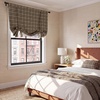 image:imageNICETOWN Farmhouse Buffalo Plaid 100 Blackout Ballon Shades Thermal Insulated Multi Hanging Ways Shade Short Rod Pocket Curtain for Kitchen Liftable Tier Roman Blind Taupe 34 W x 45 L 1 PanelPlaid  Brown  White