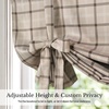 image:imageNICETOWN Farmhouse Buffalo Plaid 100 Blackout Ballon Shades Thermal Insulated Multi Hanging Ways Shade Short Rod Pocket Curtain for Kitchen Liftable Tier Roman Blind Taupe 34 W x 45 L 1 PanelPlaid  Taupe  White