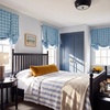 image:imageNICETOWN Farmhouse Buffalo Plaid 100 Blackout Ballon Shades Thermal Insulated Multi Hanging Ways Shade Short Rod Pocket Curtain for Kitchen Liftable Tier Roman Blind Taupe 34 W x 45 L 1 PanelPlaid  Sea Blue  White