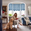 image:imageNICETOWN Farmhouse Buffalo Plaid 100 Blackout Ballon Shades Thermal Insulated Multi Hanging Ways Shade Short Rod Pocket Curtain for Kitchen Liftable Tier Roman Blind Taupe 34 W x 45 L 1 PanelPlaid  Sea Blue  White