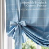 image:imageNICETOWN Farmhouse Buffalo Plaid 100 Blackout Ballon Shades Thermal Insulated Multi Hanging Ways Shade Short Rod Pocket Curtain for Kitchen Liftable Tier Roman Blind Taupe 34 W x 45 L 1 PanelGrid Pattern  Sea Blue  White