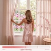 image:imageNICETOWN Gingham Light Pink Curtains for Girls Room 84 Long with Adjustable Top Ties Classic Buffalo Check Linen Textured Drapes Sweet Pink amp White Plaid French Country Decor 52 Wide 2 PanelsLight Filtering  Gingham  Light Pink