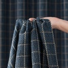 image:imageNICETOWN Olive Green Linen Plaid Bedroom Curtains Rod Pocket amp Back Tab Geometric Jacquard Thick Wovern Mudcloth Light Filtering Window Treatments for Home Decor W52 x L84 2 PanelsDusty Blue
