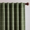 image:imageNICETOWN Olive Green Linen Plaid Bedroom Curtains Rod Pocket amp Back Tab Geometric Jacquard Thick Wovern Mudcloth Light Filtering Window Treatments for Home Decor W52 x L84 2 PanelsOlive Green