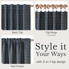 image:imageNICETOWN Olive Green Linen Plaid Bedroom Curtains Rod Pocket amp Back Tab Geometric Jacquard Thick Wovern Mudcloth Light Filtering Window Treatments for Home Decor W52 x L84 2 PanelsDusty Blue
