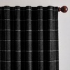 image:imageNICETOWN Olive Green Linen Plaid Bedroom Curtains Rod Pocket amp Back Tab Geometric Jacquard Thick Wovern Mudcloth Light Filtering Window Treatments for Home Decor W52 x L84 2 PanelsBlack