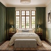 image:imageNICETOWN Olive Green Linen Plaid Bedroom Curtains Rod Pocket amp Back Tab Geometric Jacquard Thick Wovern Mudcloth Light Filtering Window Treatments for Home Decor W52 x L84 2 PanelsOlive Green