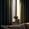 image:imageNICETOWN Olive Green Linen Plaid Bedroom Curtains Rod Pocket amp Back Tab Geometric Jacquard Thick Wovern Mudcloth Light Filtering Window Treatments for Home Decor W52 x L84 2 PanelsOlive Green