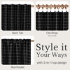 image:imageNICETOWN Olive Green Linen Plaid Bedroom Curtains Rod Pocket amp Back Tab Geometric Jacquard Thick Wovern Mudcloth Light Filtering Window Treatments for Home Decor W52 x L84 2 PanelsBlack