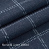 image:imageNICETOWN Pinch Pleated Blue Plaid Curtains 2 Panels W40 x L84 in Linen Blend Light Filtering Privacy Draperies with Grid Tartan Pattern Premium Curtains for Living Room Dining Room with HooksDark Blue