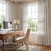 image:imageNICETOWN Pinch Pleated Blue Plaid Curtains 2 Panels W40 x L84 in Linen Blend Light Filtering Privacy Draperies with Grid Tartan Pattern Premium Curtains for Living Room Dining Room with HooksOffwhite