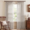 image:imageNICETOWN Pinch Pleated Blue Plaid Curtains 2 Panels W40 x L84 in Linen Blend Light Filtering Privacy Draperies with Grid Tartan Pattern Premium Curtains for Living Room Dining Room with HooksOffwhite