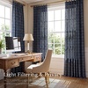 image:imageNICETOWN Pinch Pleated Blue Plaid Curtains 2 Panels W40 x L84 in Linen Blend Light Filtering Privacy Draperies with Grid Tartan Pattern Premium Curtains for Living Room Dining Room with HooksNavy Blue