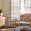 image:imageNICETOWN Pinch Pleated Blue Plaid Curtains 2 Panels W40 x L84 in Linen Blend Light Filtering Privacy Draperies with Grid Tartan Pattern Premium Curtains for Living Room Dining Room with HooksOffwhite
