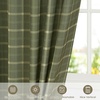 image:imageNICETOWN Pinch Pleated Blue Plaid Curtains 2 Panels W40 x L84 in Linen Blend Light Filtering Privacy Draperies with Grid Tartan Pattern Premium Curtains for Living Room Dining Room with HooksGreen