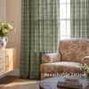 image:imageNICETOWN Pinch Pleated Blue Plaid Curtains 2 Panels W40 x L84 in Linen Blend Light Filtering Privacy Draperies with Grid Tartan Pattern Premium Curtains for Living Room Dining Room with HooksMoss Green