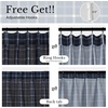 image:imageNICETOWN Pinch Pleated Blue Plaid Curtains 2 Panels W40 x L84 in Linen Blend Light Filtering Privacy Draperies with Grid Tartan Pattern Premium Curtains for Living Room Dining Room with HooksNavy Blue